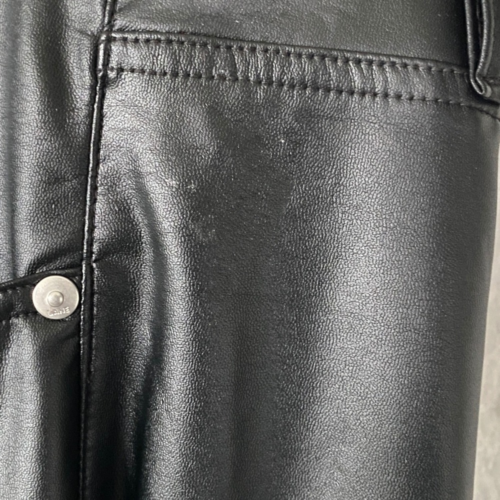 Lane Bryant 24L Black Faux Leather Skinny Pants High Rise Stretch Womens - Picture 7 of 7